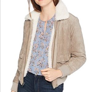 Cupcakes & cashmere revers. suede/shearling jacket